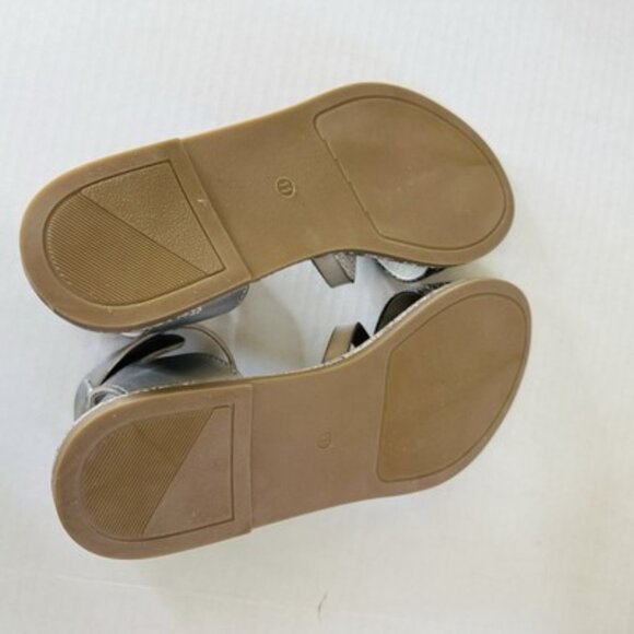 Olivia Miller Women Sandals Kailey Pewter Snakeskin Style Buckle Flats Size 11 - Picture 13 of 16